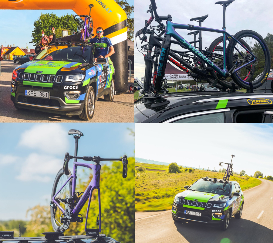 Lietuvos plento ir MTB čempionas, atstovaujantis „Colibri Cycling Team“, savo bei komandos draugų dviračius transportuoja savo unikaliu komandos automobiliu ant kurio pritvirtintas RASSINE vakuuminis dviračių laikiklis.  Ant automobilio taip pat puikuojasi ir mūsų logotipas.
